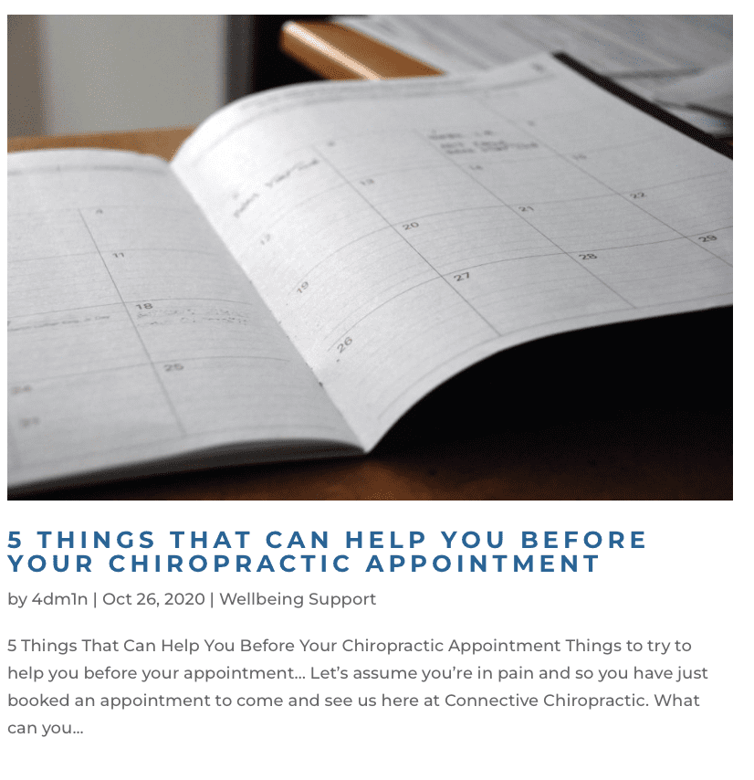 5 things to do before your treatment and rehabilitation session at Connective Chiropractic